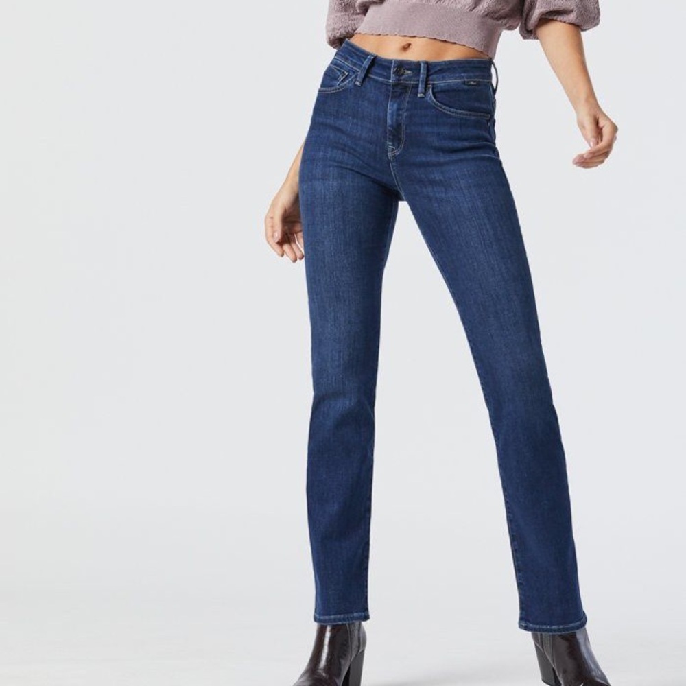 Mavi Kendra Mid Rise Straight Leg Denim Jeans